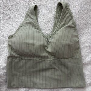 Women's Ribbed Sage Green Bralette